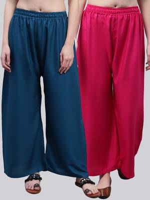 Pack of 2 Women Flared Rayon Palazzo 1