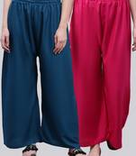Pack of 2 Women Flared Rayon Palazzo