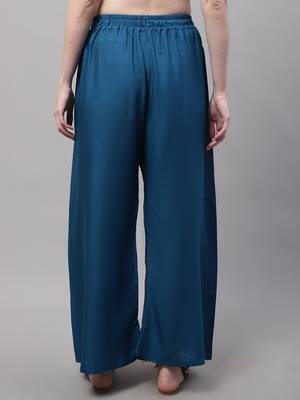 Pack of 2 Women Flared Rayon Palazzo 2