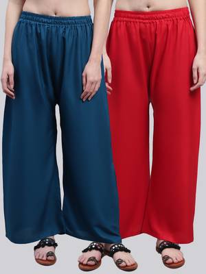 Pack of 2 Women Flared Rayon Palazzo 1