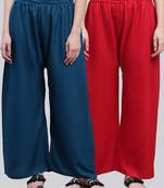 Pack of 2 Women Flared Rayon Palazzo