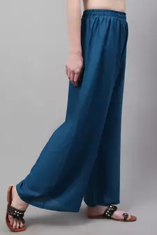 Pack of 2 Women Flared Rayon Palazzo