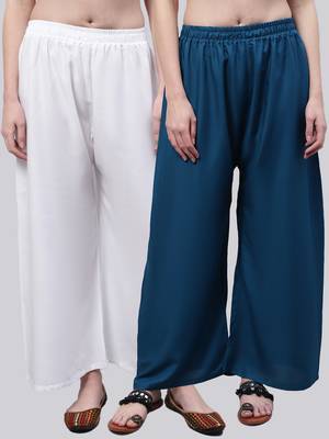 Pack of 2 Women Flared Rayon Palazzo 1