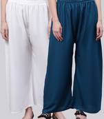 Pack of 2 Women Flared Rayon Palazzo