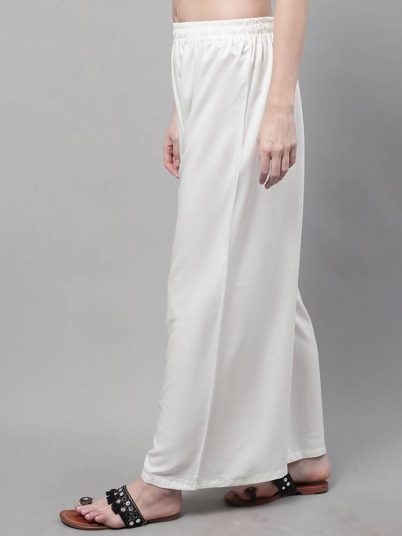 Pack of 2 Women Flared Rayon Palazzo