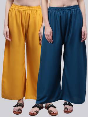 Pack of 2 Women Flared Rayon Palazzo 1