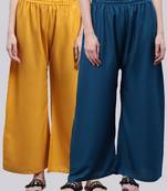 Pack of 2 Women Flared Rayon Palazzo