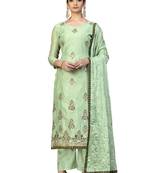 Light-green embroidered chanderi salwar