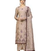 Baby-pink embroidered chanderi salwar