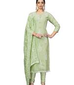 Green embroidered chanderi salwar