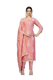 Pink embroidered chanderi salwar
