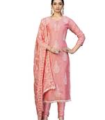 Pink embroidered chanderi salwar