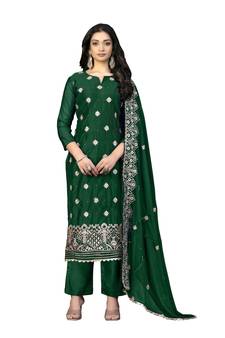 Green embroidered chanderi salwar