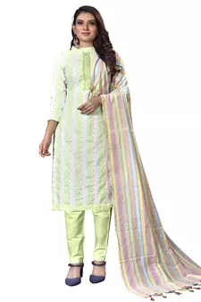 Multicolor woven cotton salwar