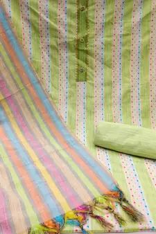 Multicolor woven cotton salwar