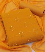 Mustard embroidered georgette salwar