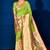 Parrot Green Paithani Saree with Zari Weaving Work
