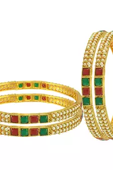 Ethnic Indian Bollywood Jewelry Set Adjustable Bangles-Set