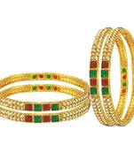 Ethnic Indian Bollywood Jewelry Set Adjustable Bangles-Set