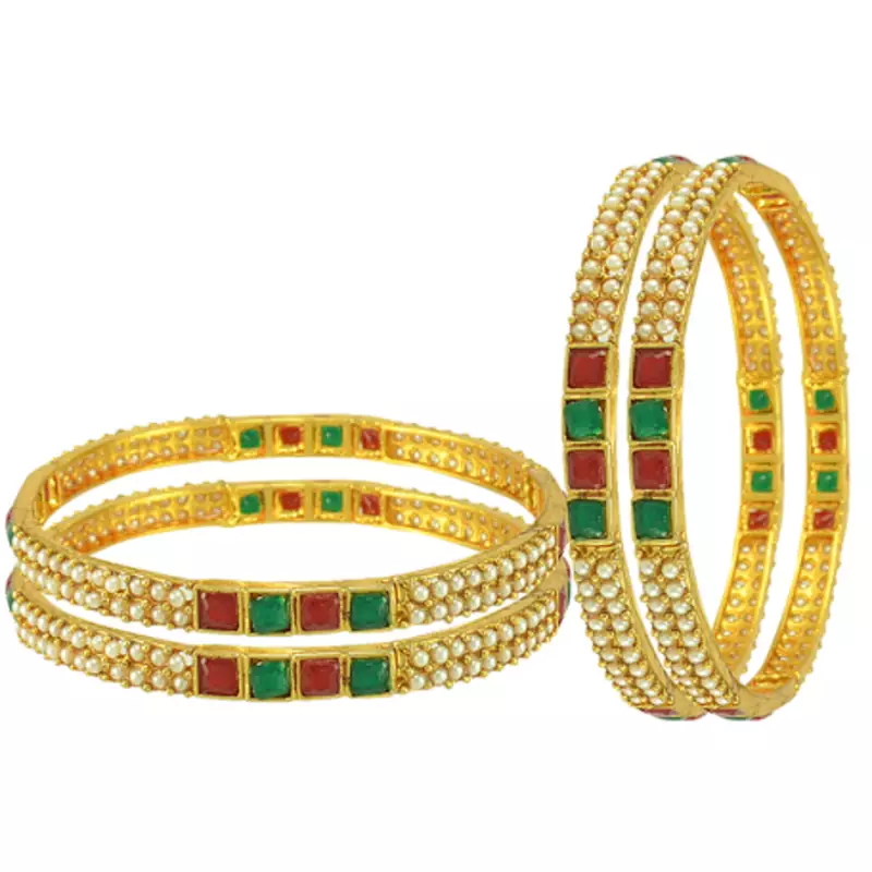 Ethnic Indian Bollywood Jewelry Set Adjustable Bangles-Set