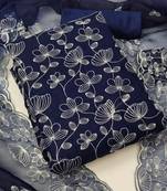 Blue embroidered organza salwar