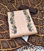 Beige embroidered silk salwar