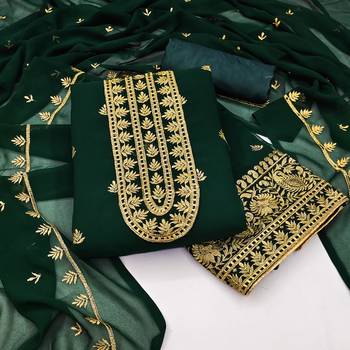 Green embroidered faux georgette salwar 1