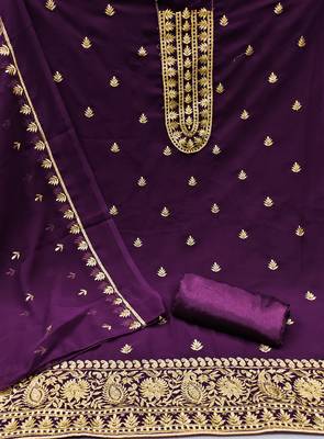 Purple embroidered faux georgette salwar 2