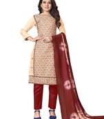Beige embroidered silk salwar