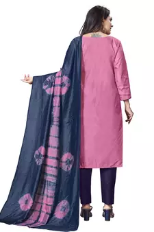 Pink embroidered silk salwar