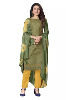 Sea-green embroidered silk salwar