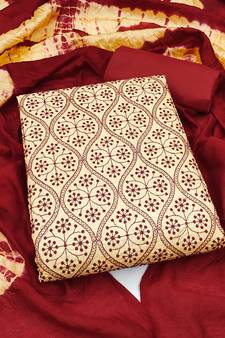 Beige embroidered silk salwar