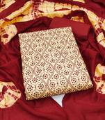 Beige embroidered silk salwar