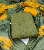 Olive embroidered silk salwar