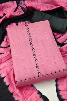 Pink embroidered cotton salwar
