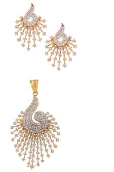 Ethnic Indian Bollywood JewelrySet Dazzling Pendant Set