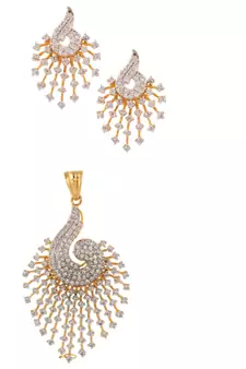 Ethnic Indian Bollywood JewelrySet Dazzling Pendant Set
