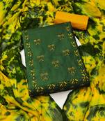 Green embroidered silk salwar