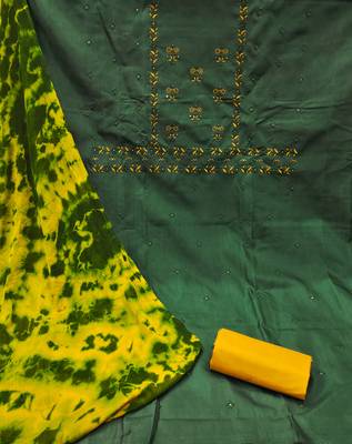 Green embroidered silk salwar 2