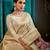 Off White Linen Silk Saree With Zari Weaving Work