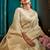 Off White Linen Silk Saree With Zari Weaving Work