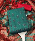 Sea-green embroidered silk salwar