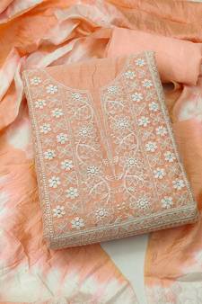 Peach embroidered cotton salwar