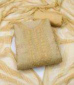 Beige embroidered cotton salwar