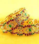 bangle  stone cz ad polki kundun meenakari pearl moti  gold silver platted  with skrew system size-2.8