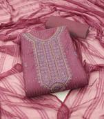 Purple embroidered cotton salwar
