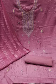 Purple embroidered cotton salwar