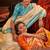 Cream & Sky Blue Kanjivaram Silk Saree With Weaving Work