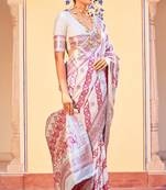 Light Pink Colour Banarasi Silk Saree With Zari Weaving Work