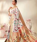 Off White Paithani Saree With Minakari Weaving Work